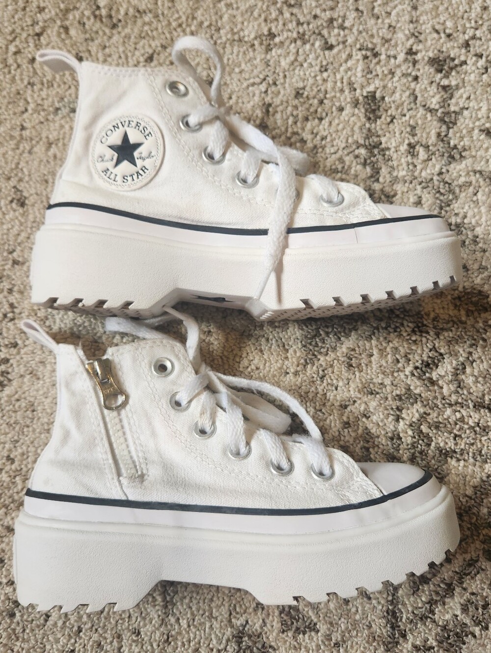 Little Girls Converse White Platform Chuck Taylor High-Top Sneakers